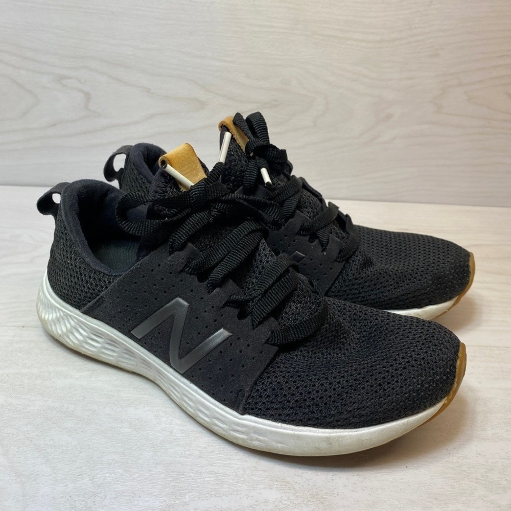 New Balance Womens 8.5 Fresh Foam Cruz V2 Running Shoes Black Mesh Gum Sole